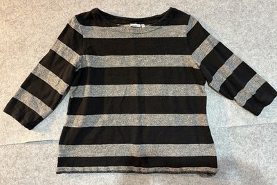Croft and Barrow Women s Black And Gray Top Size XL