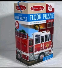 Giant Fire Truck Floor Puzzle - Frame it & use as a wall hanging. Melissa & Doug