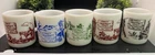 Vintage Davy Crockett Milk Glass Childs Mugs/Cups 1950's Hazel Atlas Lot Of 5