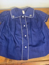 Vintage Babyette Baby Dress 9 Months Blue And White