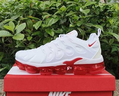 Nike Air Vapormax Plus TN White Red Men's Shoes Size 7-12 Free Fast Shipping