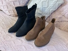 2 x Size 6 Boots Black George Tan F & F Sensitive Sole New
