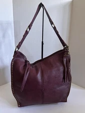 THE SAK Silverlake Cabernet Hobo Pebbled Leather Shoulder Hand Bag Purse EUC