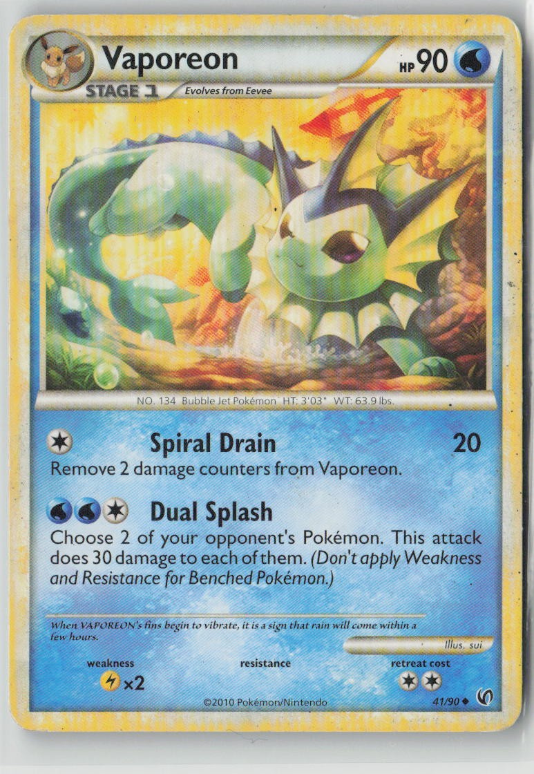 Vaporeon Uncommon Undaunted 41/90 HP