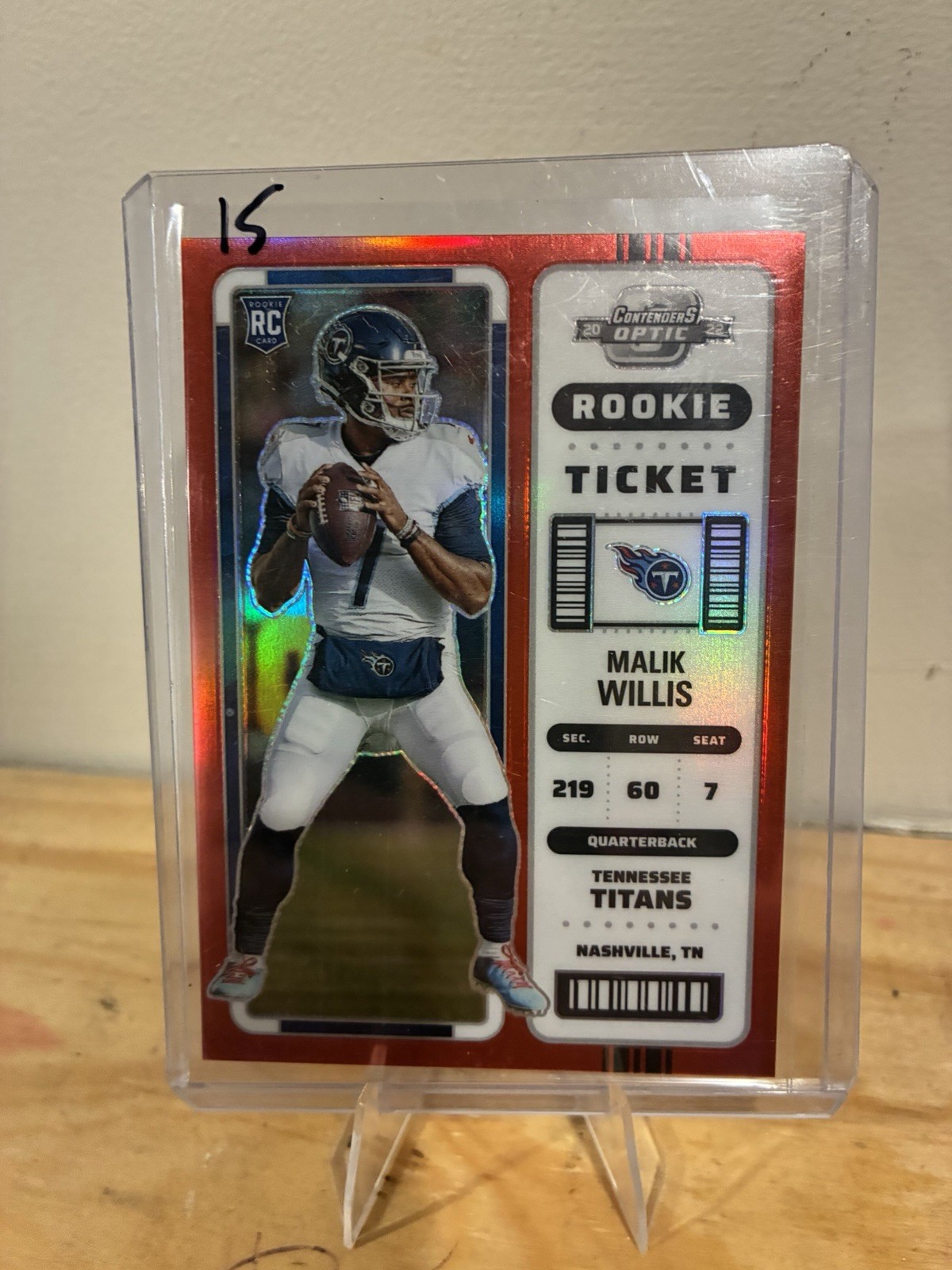 2022 Panini Contenders Optic Rookie Ticket Malik Willis #86 Red Prizm /175 (RC)