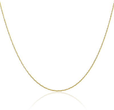10K massives Gelbgold 0,7 mm zierliches Seil Kabel Kette Halskette poliert