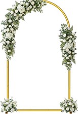7.2FT Metal Wedding Arch Backdrop Stand for Wedding Ceremony Birthday Party Gold