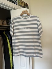 Vintage Guess Men  s Striped Shirt Medium 90s Gray Georges Marciano