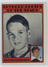 1972 Topps Boyhood Photos of the Stars Brooks Robinson #498 HOF a5h