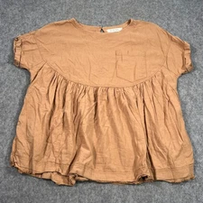 We The Free People Cider Brown Moon City Oversized Top Women's Size Medium