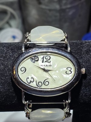 Narmi 3520 Vintage Womens Watch Face Mother of Pearl Dial BRAND NEW BATTERY! Y2k