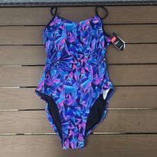 TYR Women Durafast Crystallize Multicolor Cutoutfit One Piece Swimsuit Sz 38 New