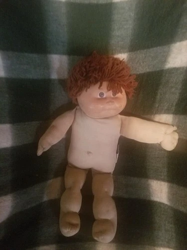 Cabbage Patch Kids Baby Doll Boy Soft Body Brown Yarn Hair Blue Eyes