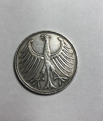 1951-D Germany 5 Deutsche Mark Silver Coin