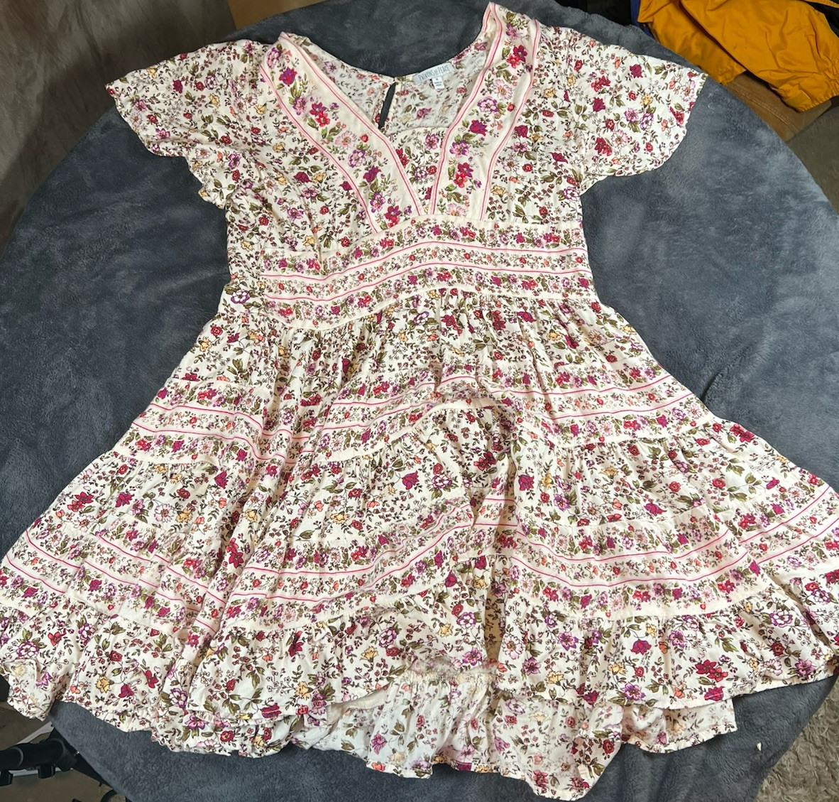 Patrons of Peace Dress Women Med Ruffled Floral Boho Cottagecore Feminine Mini