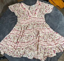 Patrons of Peace Dress Women Med Ruffled Floral Boho Cottagecore Feminine Mini