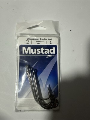 Mustad O'Shaughnessy Stainless Steel 34007-SS 7/0 Pack Of 5