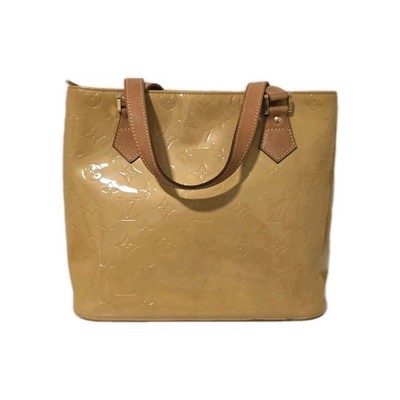 Louis Vuitton LV Monogram Vernis Houston Hand Bag Tote Yellow Patent Leather