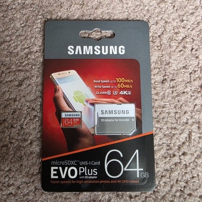 New Samsung EVO Plus 64GB MicroSD Micro SDXC Memory Card MB-MC64GA/AM