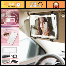 Dimmable Led Car Sun Visor Mirror With Lights 3 Modes Rechargeable Makeup Mirr Dimmable Led Car Sun Visor Mirror With Lights 3 Modes Rechargeable Makeup Mirr