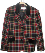 VINTAGE NORTON MCNAUGHTON PLAID JACKET BLAZER WOOL BLEND HOLIDAY SIZE 12