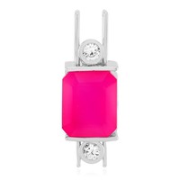 Cavill SilberanhäNger Himbeer Chalzedon 4,03Ct Oktagon Platin Damen