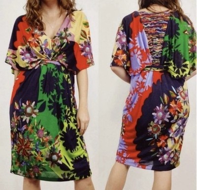 Anthropologie Ranna Gill M Sabatina Floral Dress Kimono Sleeves Beyoncé Tropical