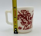 Vtg  1950 Hazel Atlas Davy Crockett Indian Fighter Milk Glass Cup Children’s — photo 7