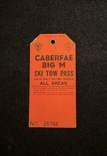 CABERFAE/ BIG M Vintage 1960s Ski Lift Ticket MICHIGAN Resort Travel Souvenir