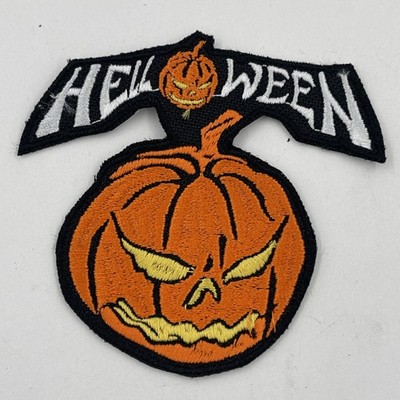 Helloween Rock Band Pumpkin Logo Patch: Iron On, Quality Embroidery, 3.7  X 3.5 