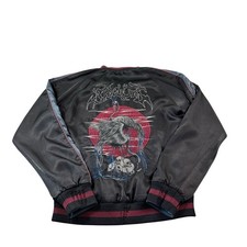 Diesel Black Blue Reversible Full Zip Embrodiered Y2K Mens Jacket Size Small