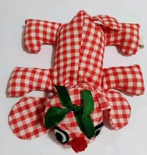 HTF Vintage Ohio 3133 "Bean Boys" Plaid Red White Dog 9" Plush