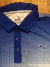 Men  s M Puma Performance Dry Cell Golf Shirt Bright Blue