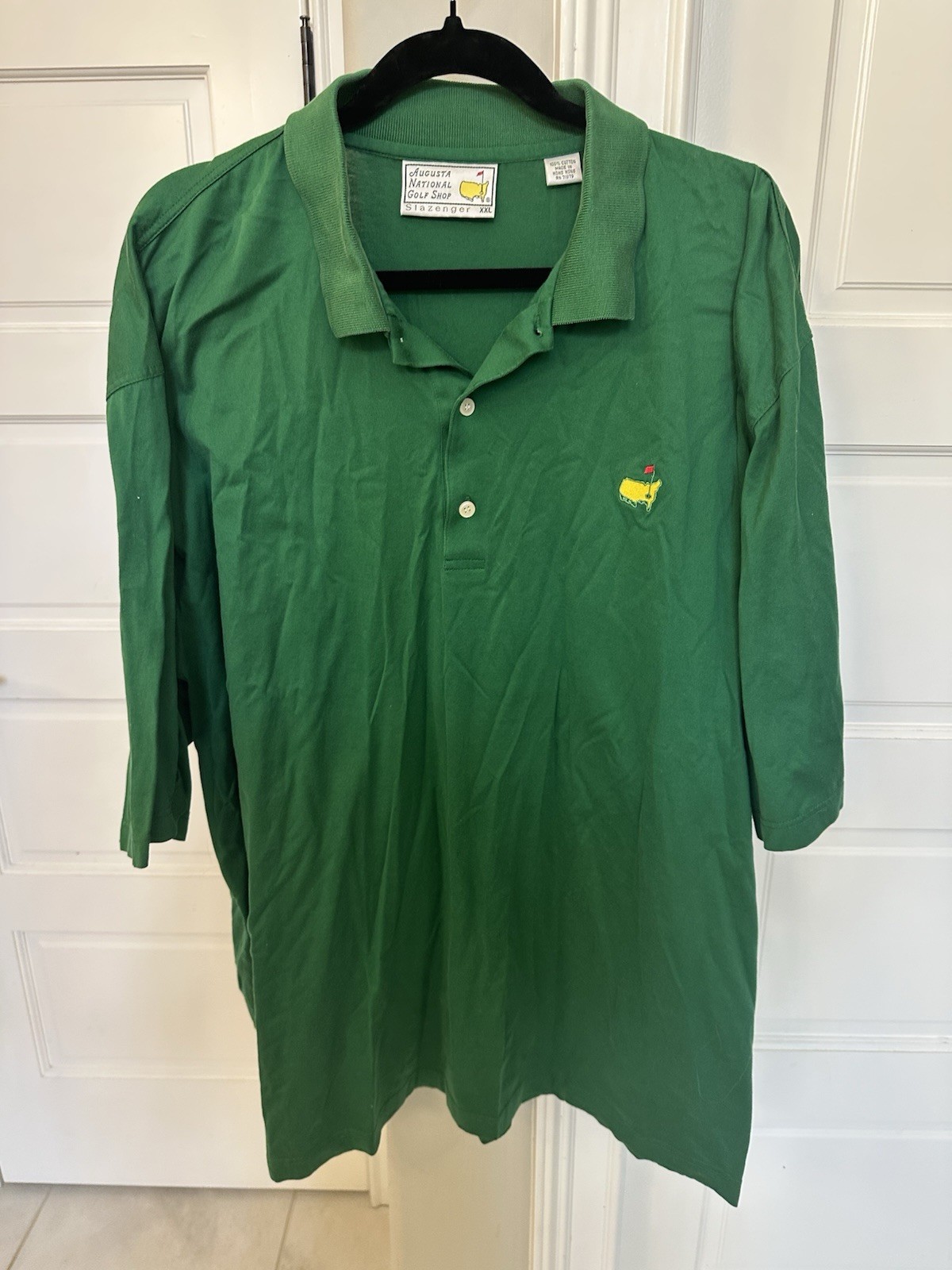 VTG Augusta National Polo Mens XXL Golf Masters Slazenger Green Logo Embroidered