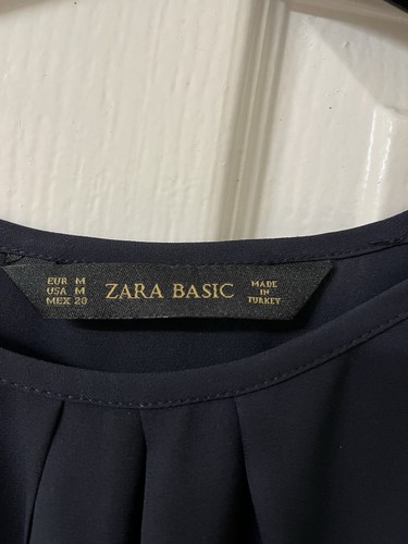 Zara Basic Ladies Navy Top Lace Size M - Picture 2 of 5