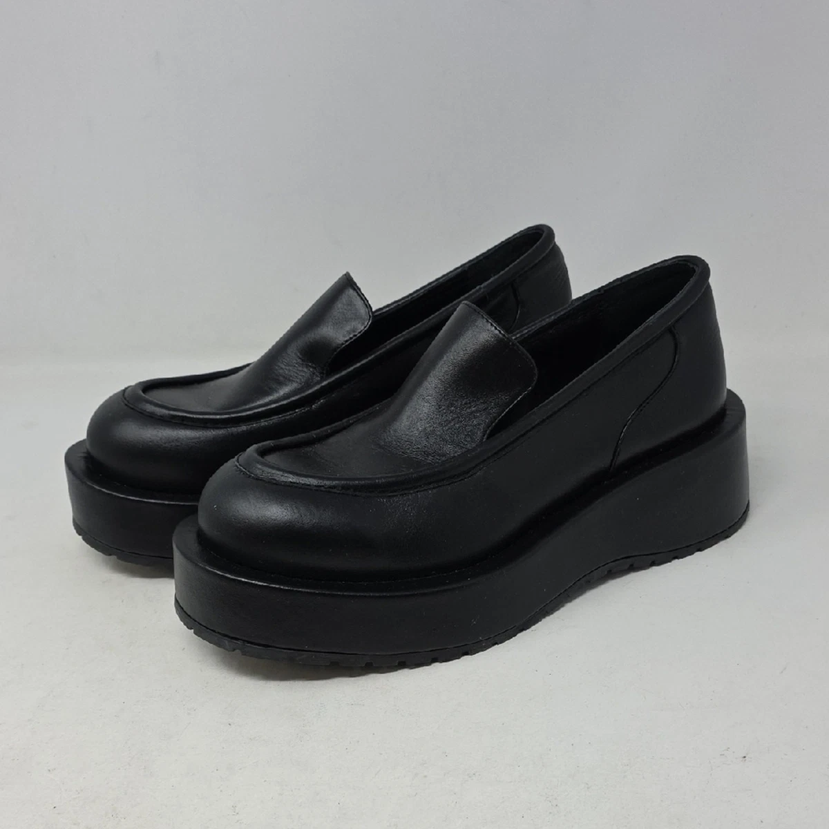 Paloma Barcelo Paloma Platform Oxford Shoes Blue Leather 7 Academia Flatform Begonia Wedge | PALOMA BARCELO | elysewalker main image 2