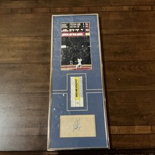 Nolan Ryan Signed 6th No-Hitter Ticket and Autographed Picture In Frame