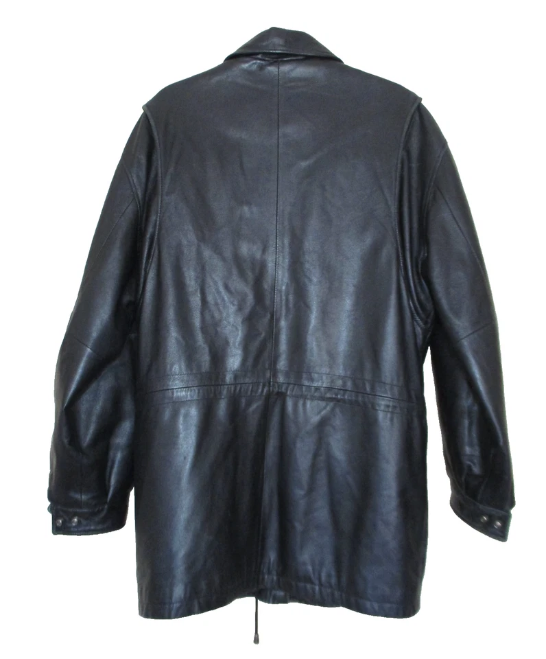 Chaqueta Anorak De Colección Wilson Cuero Negra Para Hombres Pequeña Extraíble Forro Aislante Foto 2 de 4