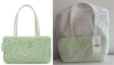 NWT Edie Parker Spark Sequin Shoulder Bag Mint Green Top Zip Mini Party Purse