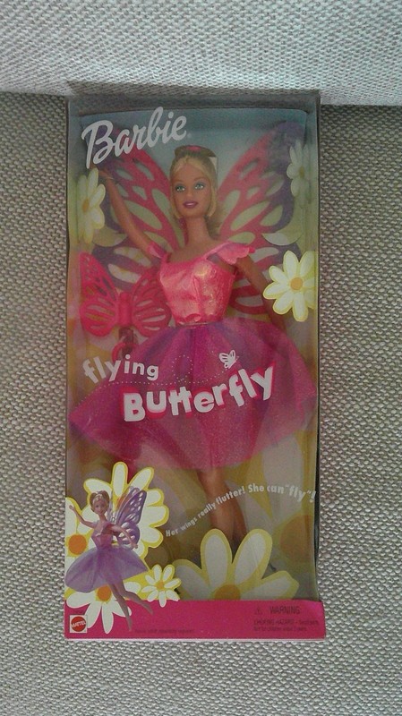 Mattel Barbie Flying Butterfly Doll w/ Wings, Dress, Wand, 2000, 29345
