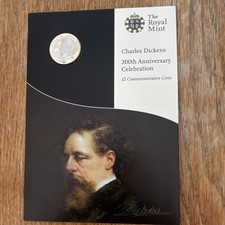 Royal Mint Charles Dickens 200th Anniversary £2 Coin 2012 Presentation Pack
