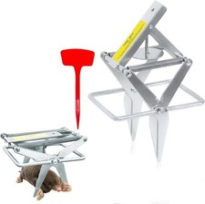 Mole Trap,Galvanized Steel Scissor Trap,Reusable and Easy-Set Quick Capture