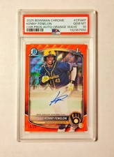 Kenny Fenelon PSA 10 2025 1st Bowman Chrome AUTO ORANGE Wave REFRACTOR /25 RC U6