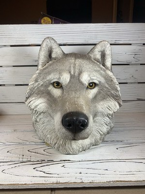 Vintage Large Wolf Head Sculpture Sandicast 1996 Sandra Bruce | eBay