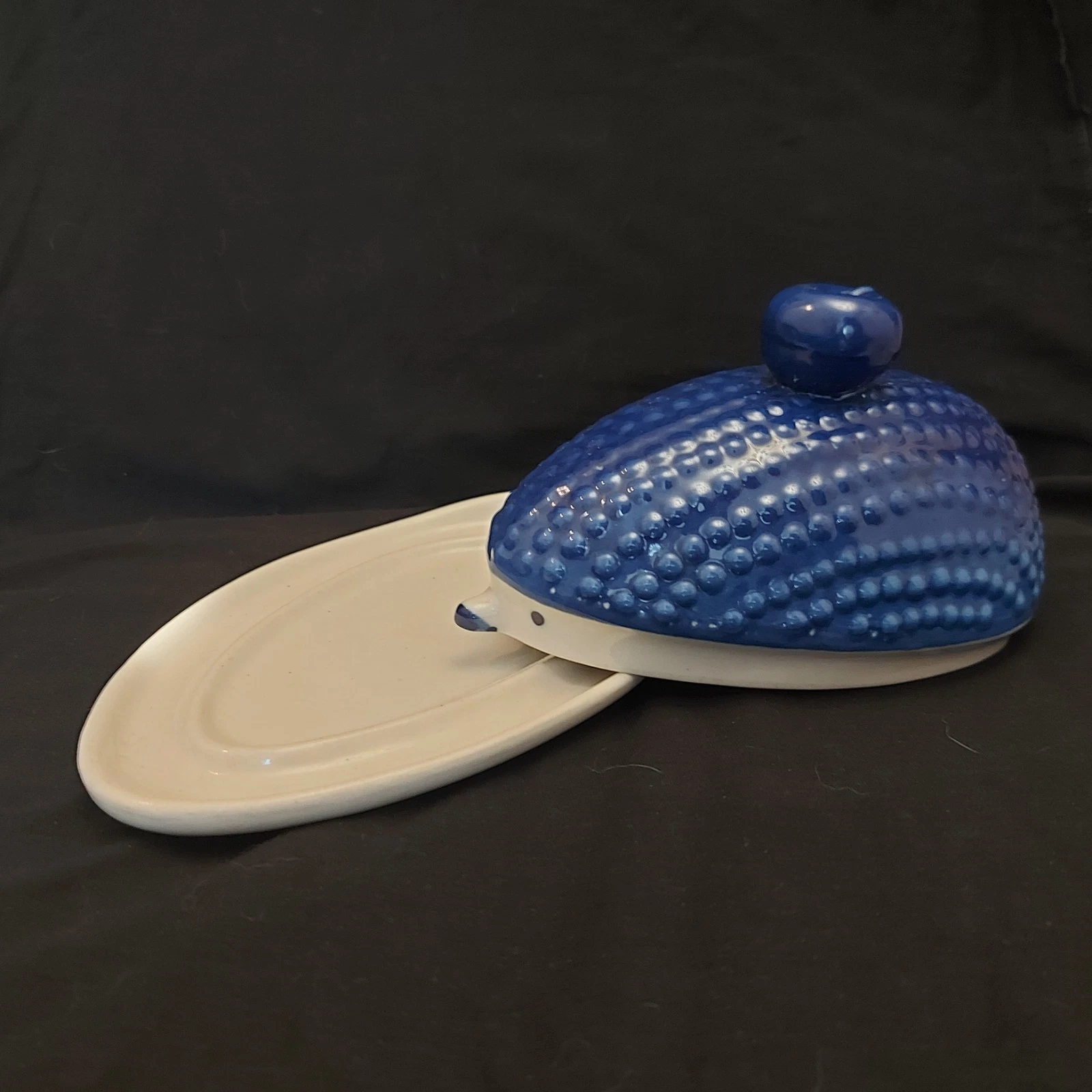 Vintage Beautiful USSR Hedgehog Porcelain Butter Dish Box Soviet