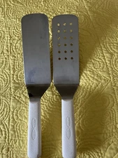 2 Dexter Russell 8X3 Grill Spatula Perforated & Solid Sani-Safe White Handle