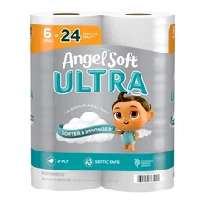 Ultra Toilet Paper, 6 Mega Rolls = 24 Regular Rolls, 2 Ply Toilet Tissue