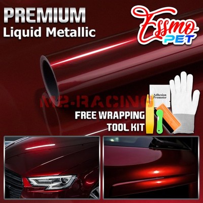 ESSMO PET Liquid Metallic Dragon Blood Red Vinyl Wrap Auto Decal Sticker Sheet