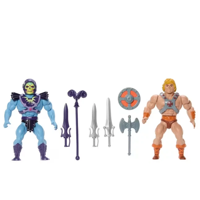 He Man & Skeletor 2 Pack Origins 80th Anniversary Retro Mattel Masters Universe - Immagine 2 di 3