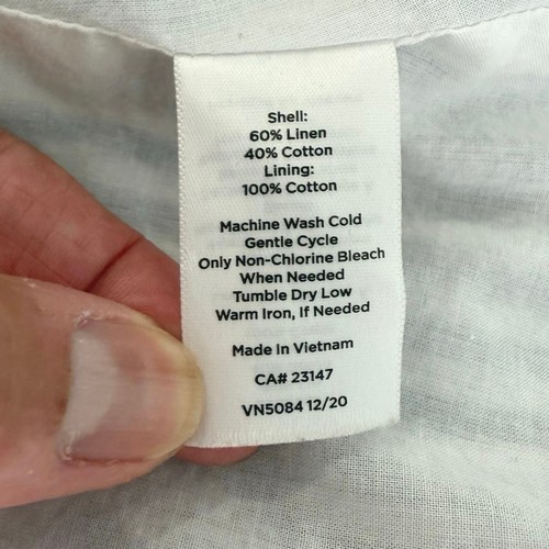 Talbots Candy Stripe Midi Skirt Linen Blend Blue White Women's XL Lined Summer - Picture 11 of 12